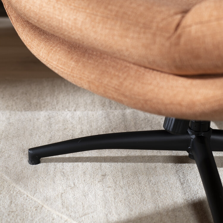 Sessel mit Hocker Palma Leinen drehbar kupfer