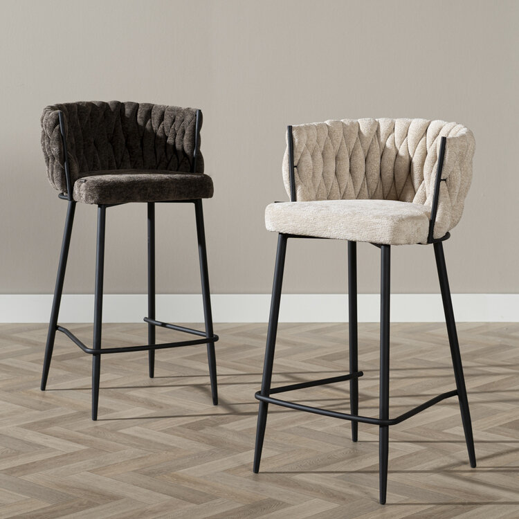 Barhocker River Chenille beige