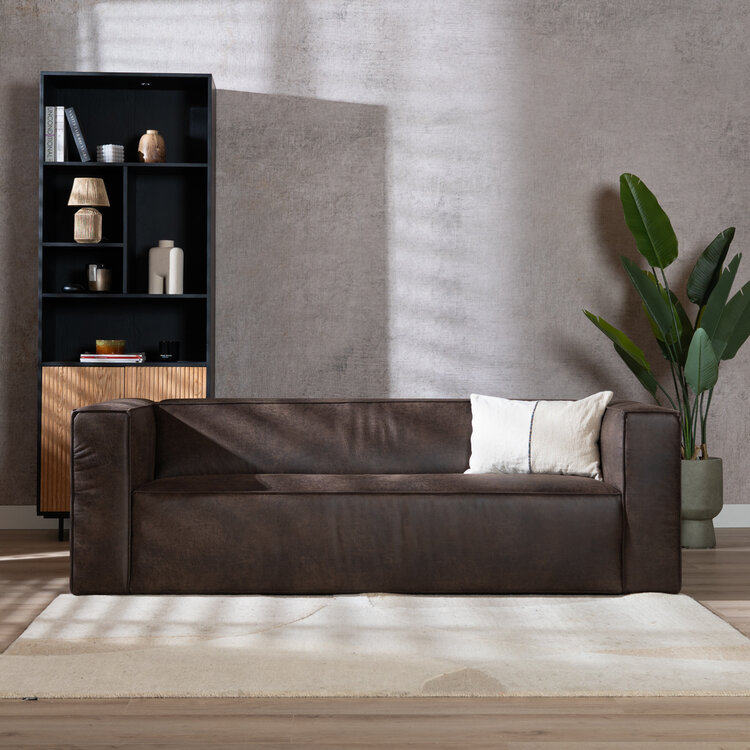 Ledersofa Memphis 3-Sitzer braun