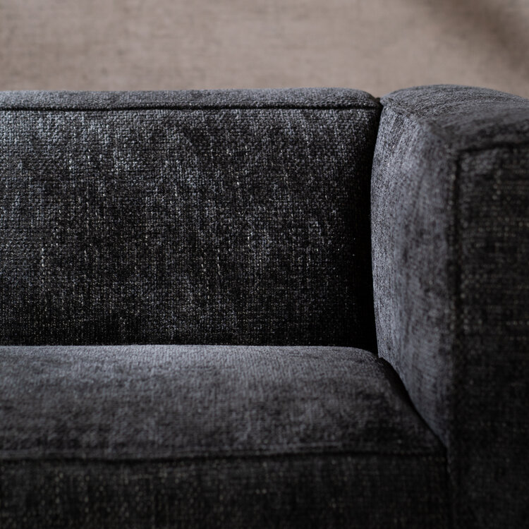 Chenille Sofa Memphis 2,5-Sitzer schwarz