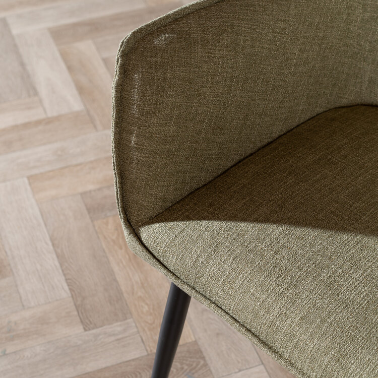 Esszimmerstuhl Ciara Leinen olivgrün