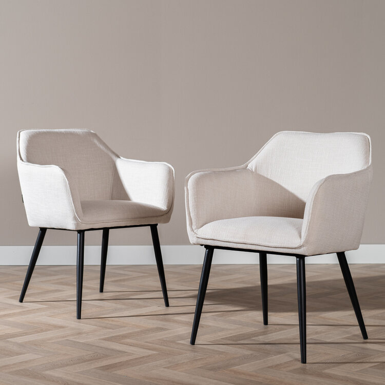 Esszimmerstuhl Ciara Leinen Off white