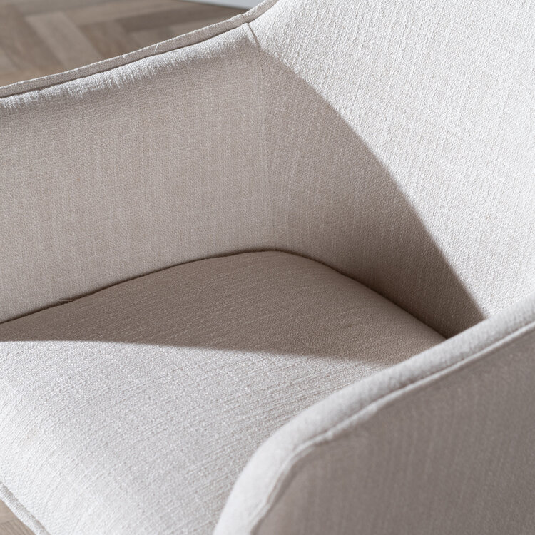 Esszimmerstuhl Ciara Leinen Off white