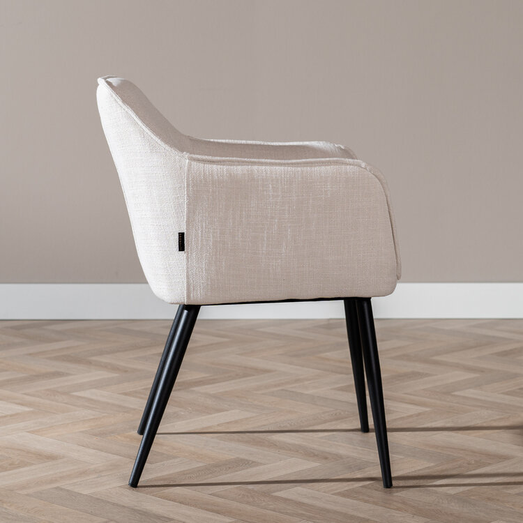 Esszimmerstuhl Ciara Leinen Off white