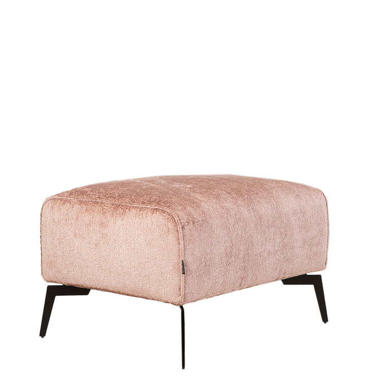 Chenille Hocker Vegas rechteckig rosa