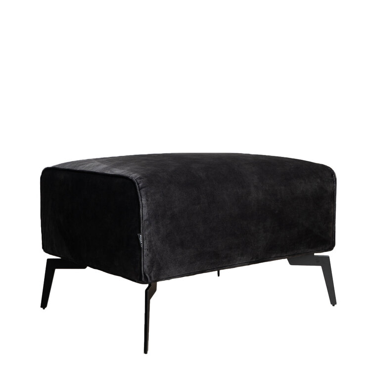 Samt Hocker Vegas rechteckig anthrazit