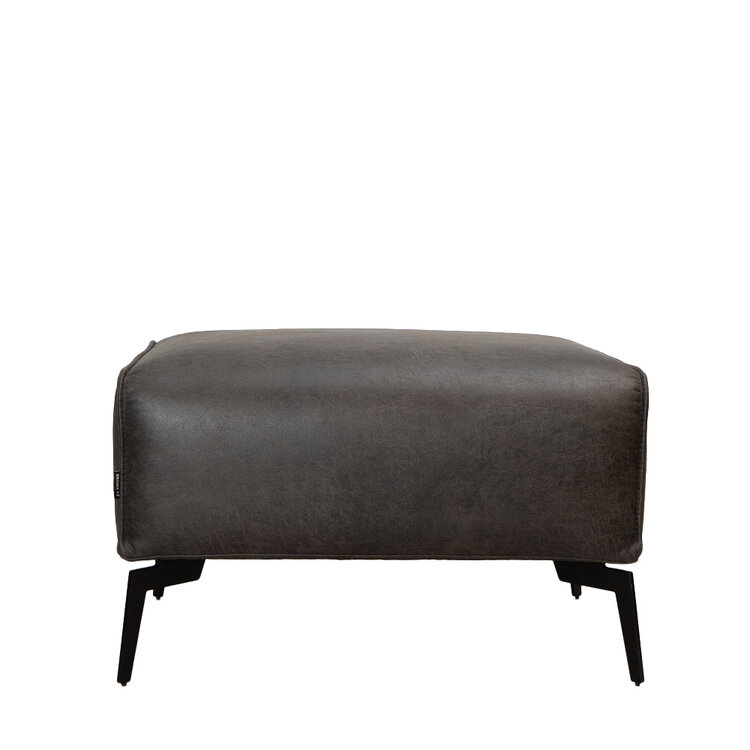 Leder Hocker Vegas rechteckig anthrazit