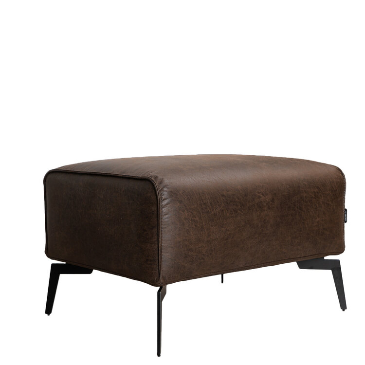 Leder Hocker Vegas rechteckig braun