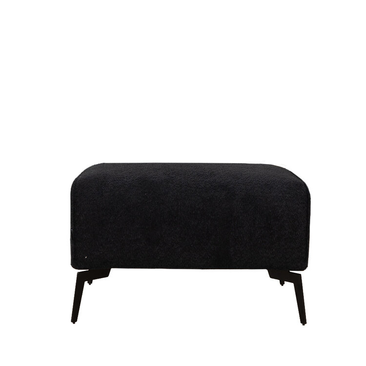 Bouclé Hocker Vegas rechteckig schwarz