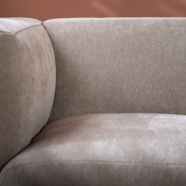 Ecksofa 3-Sitzer Karla Chenille taupe rechts
