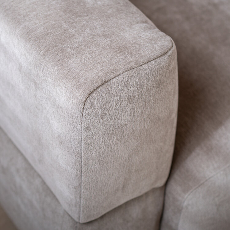 Ecksofa 3-Sitzer Karla Chenille taupe rechts