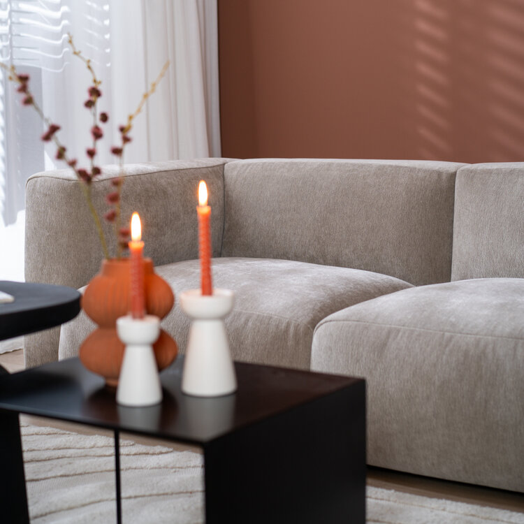 Ecksofa 3-Sitzer Karla Chenille taupe rechts