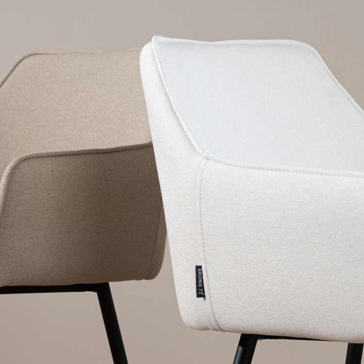 Barhocker Andor off white recycelter Stoff 65 - 78 cm