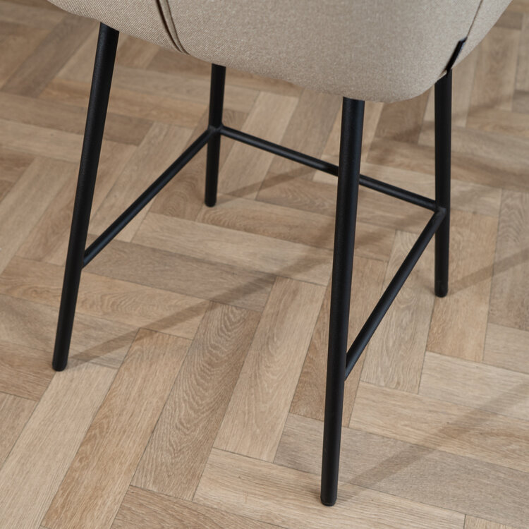 Barhocker Andor off white recycelter Stoff 65 - 78 cm