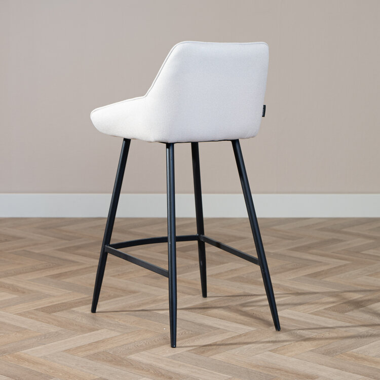 Barhocker Lova recycelter Stoff 68 cm off white