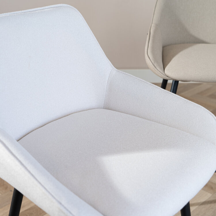 Barhocker Lova recycelter Stoff 68 cm off white