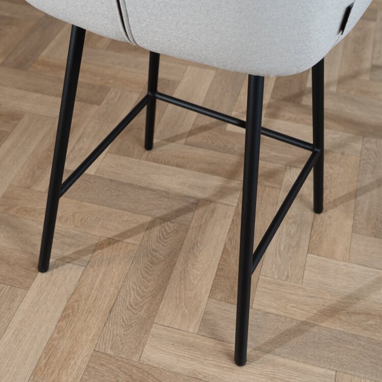 Barhocker Andor grau recycelter Stoff 65 - 78 cm