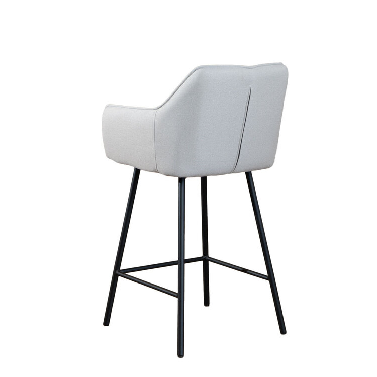 Barhocker Andor grau recycelter Stoff 65 - 78 cm