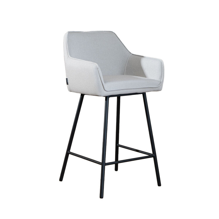 Barhocker Andor grau recycelter Stoff 65 - 78 cm