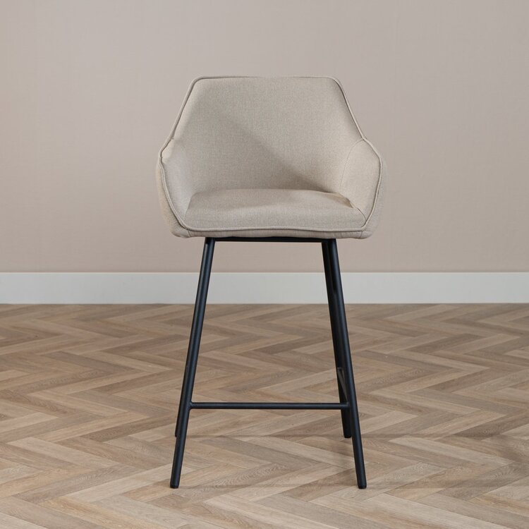 Barhocker Andor recycelter Stoff taupe 65 - 78 cm