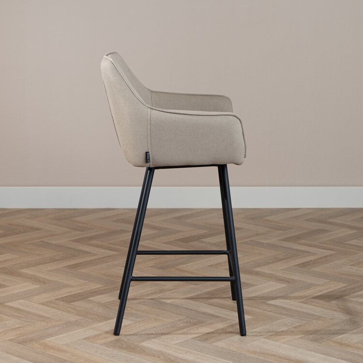 Barhocker Andor recycelter Stoff taupe 65 - 78 cm