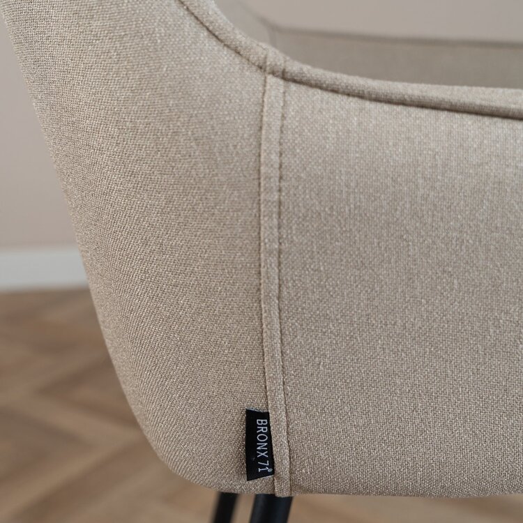 Barhocker Andor recycelter Stoff taupe 65 - 78 cm