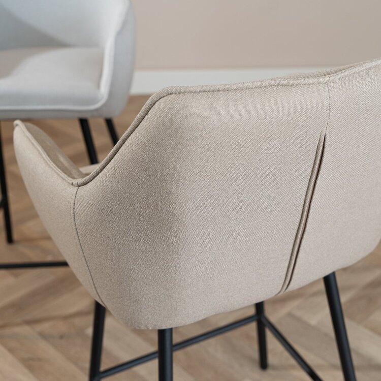 Barhocker Andor recycelter Stoff taupe 65 - 78 cm