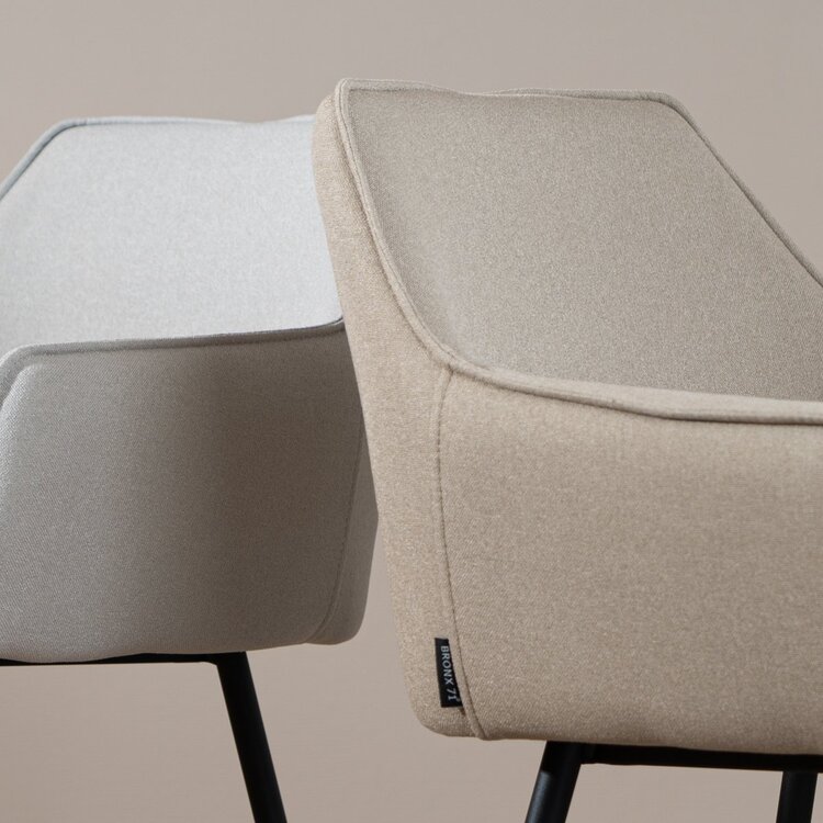 Barhocker Andor recycelter Stoff taupe 65 - 78 cm