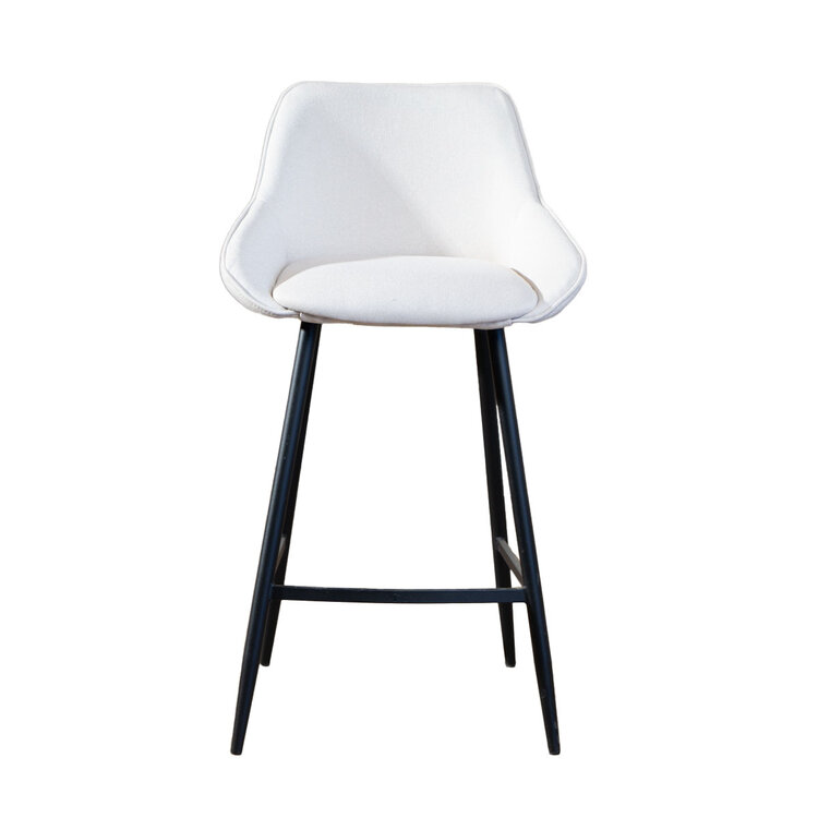 Barhocker Lova recycelter Stoff 68 cm off white