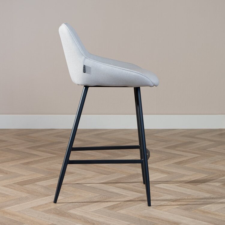 Barhocker Lova grau recycelter Stoff 68 cm