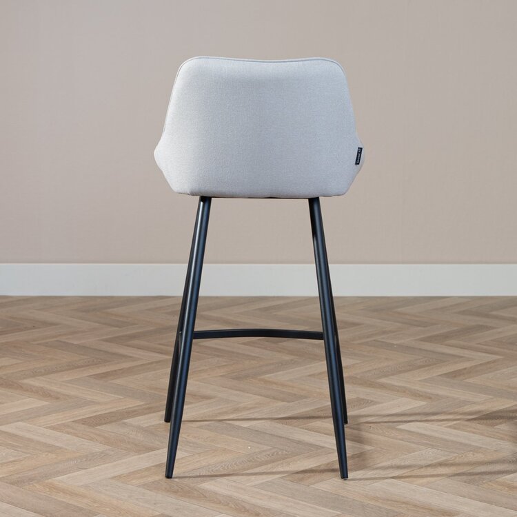 Barhocker Lova grau recycelter Stoff 68 cm