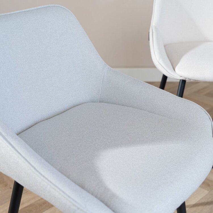 Barhocker Lova grau recycelter Stoff 68 cm