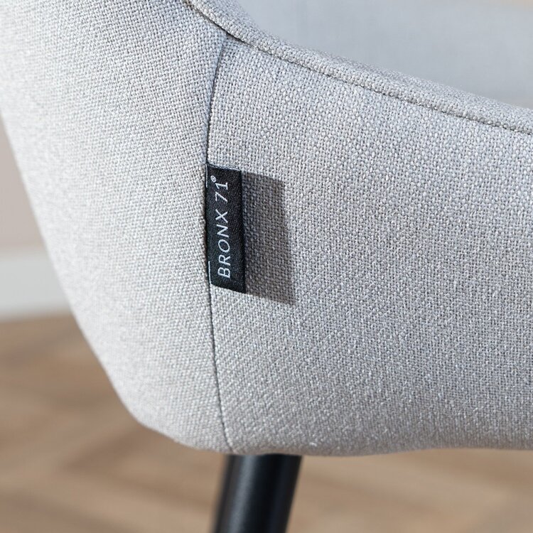 Barhocker Lova grau recycelter Stoff 68 cm