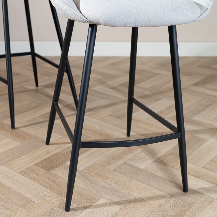 Barhocker Lova grau recycelter Stoff 68 cm