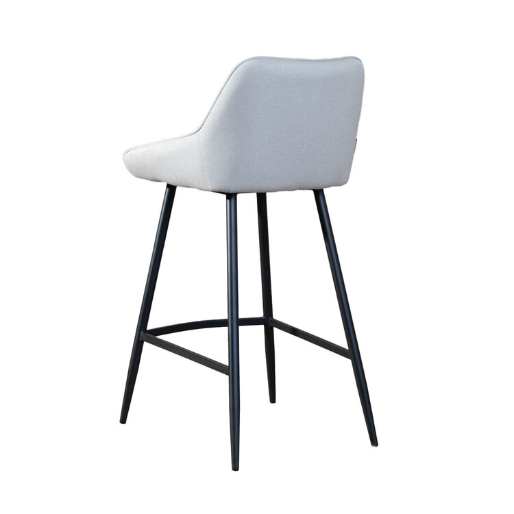 Barhocker Lova grau recycelter Stoff 68 cm