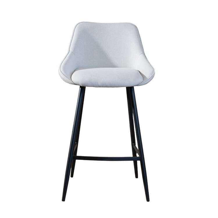 Barhocker Lova grau recycelter Stoff 68 cm