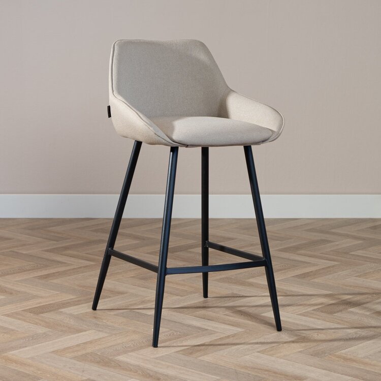 Barhocker Lova taupe recycelter Stoff 68 cm