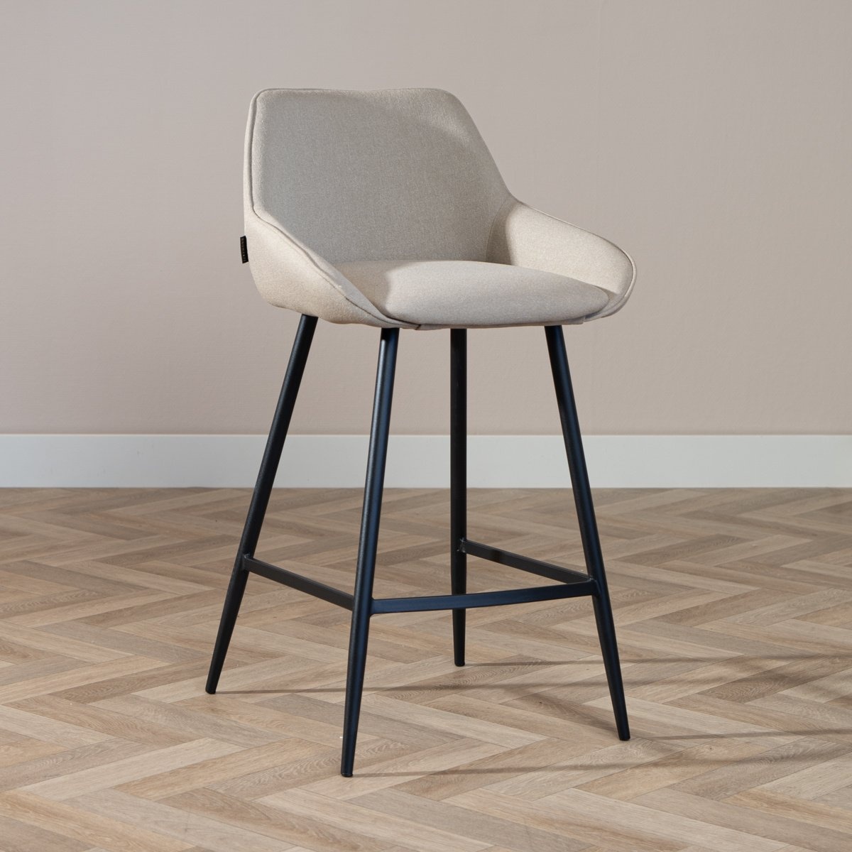 Barhocker Lova taupe recycelter Stoff 68 cm