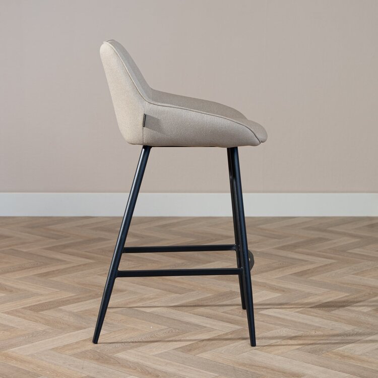 Barhocker Lova taupe recycelter Stoff 68 cm