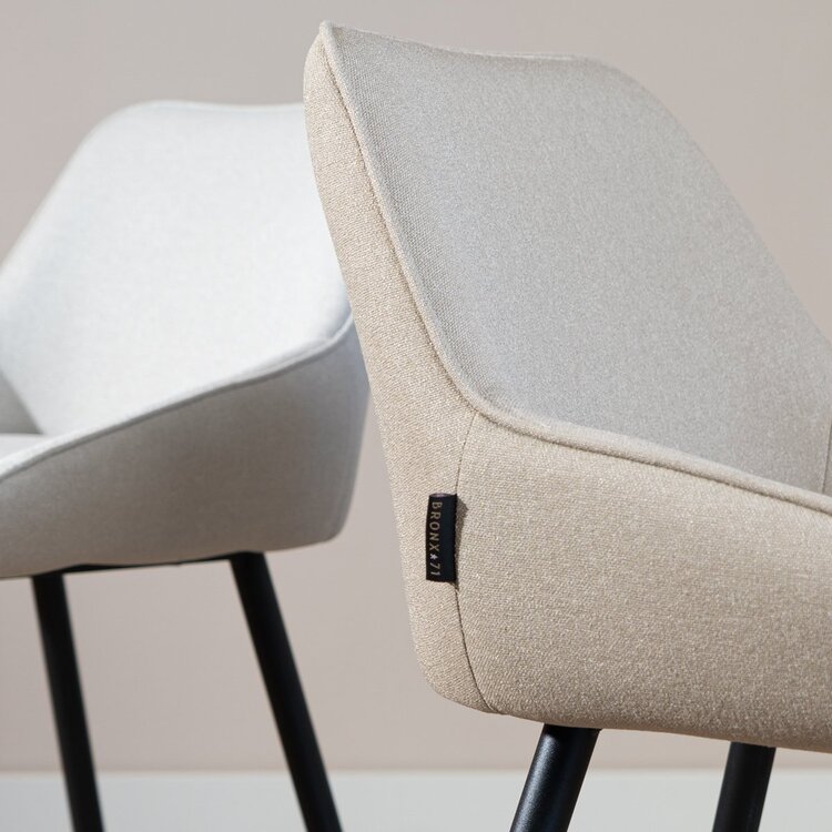 Barhocker Lova taupe recycelter Stoff 68 cm