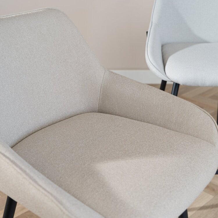 Barhocker Lova taupe recycelter Stoff 68 cm