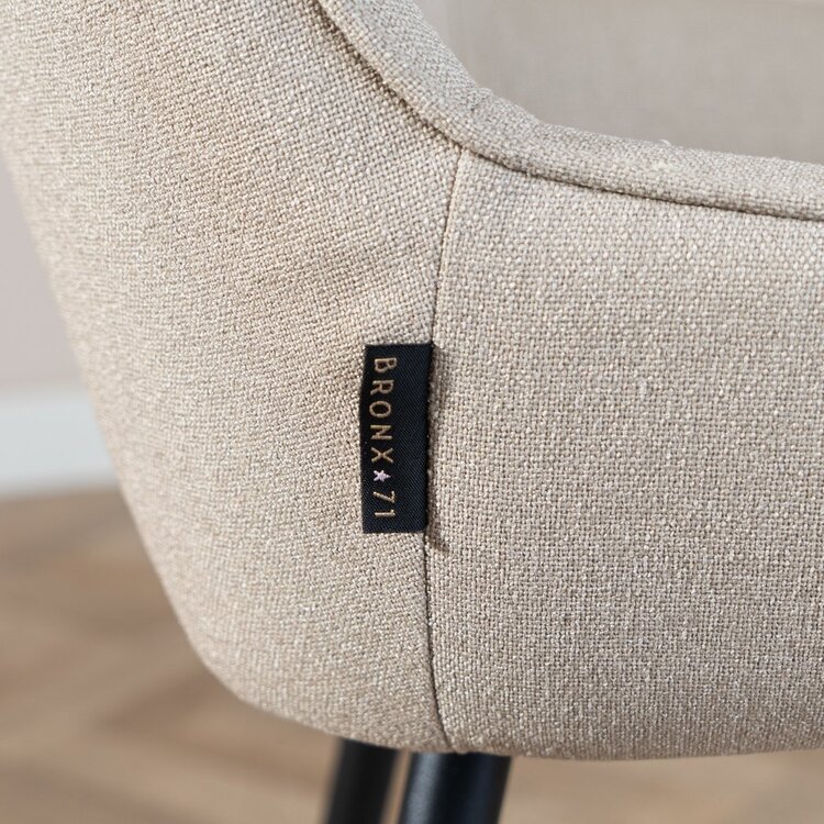 Barhocker Lova taupe recycelter Stoff 68 cm