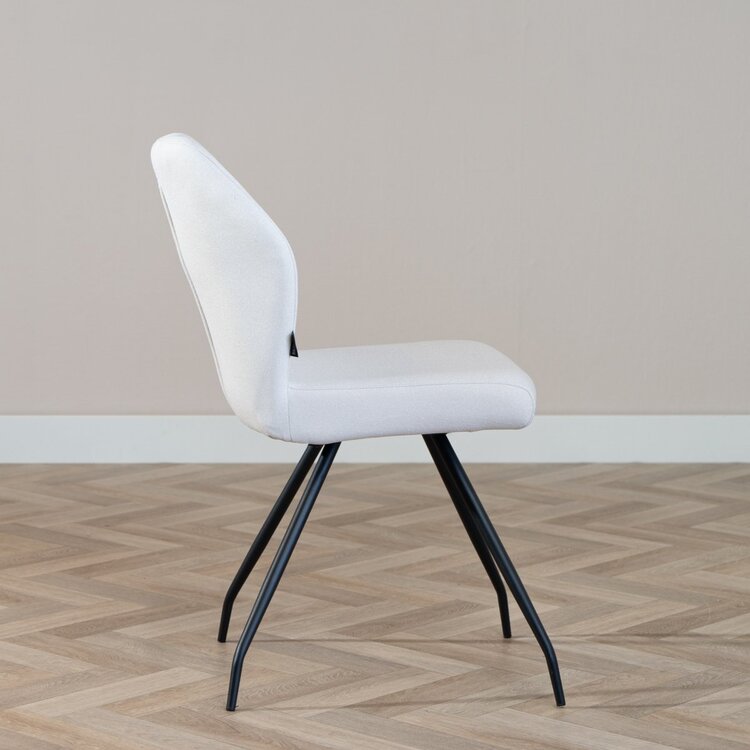 Esszimmerstuhl Fenris recycelter Stoff off white