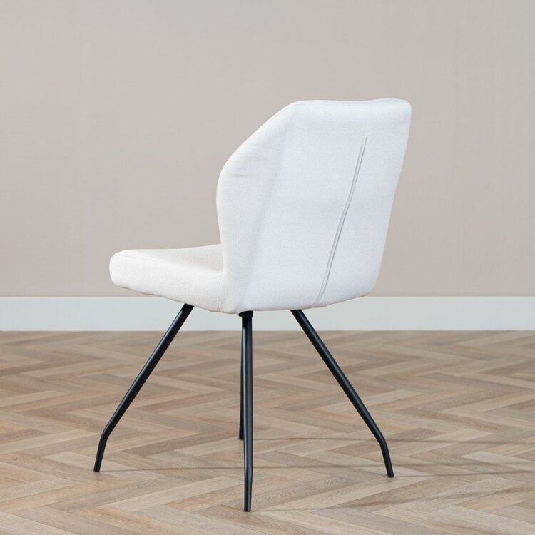 Esszimmerstuhl Fenris recycelter Stoff off white