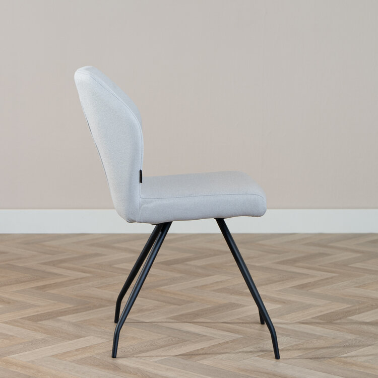 Esszimmerstuhl Fenris recycelter Stoff grau