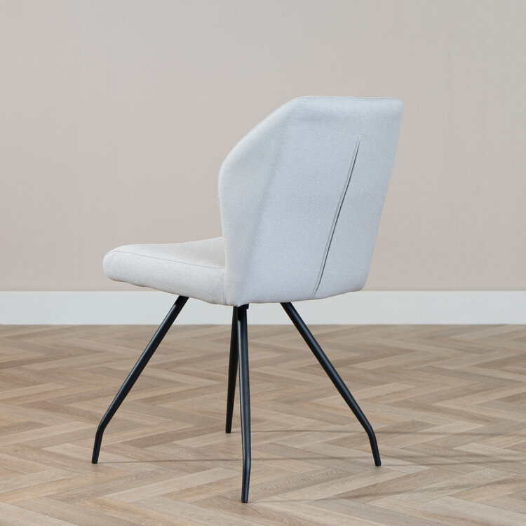 Esszimmerstuhl Fenris recycelter Stoff grau