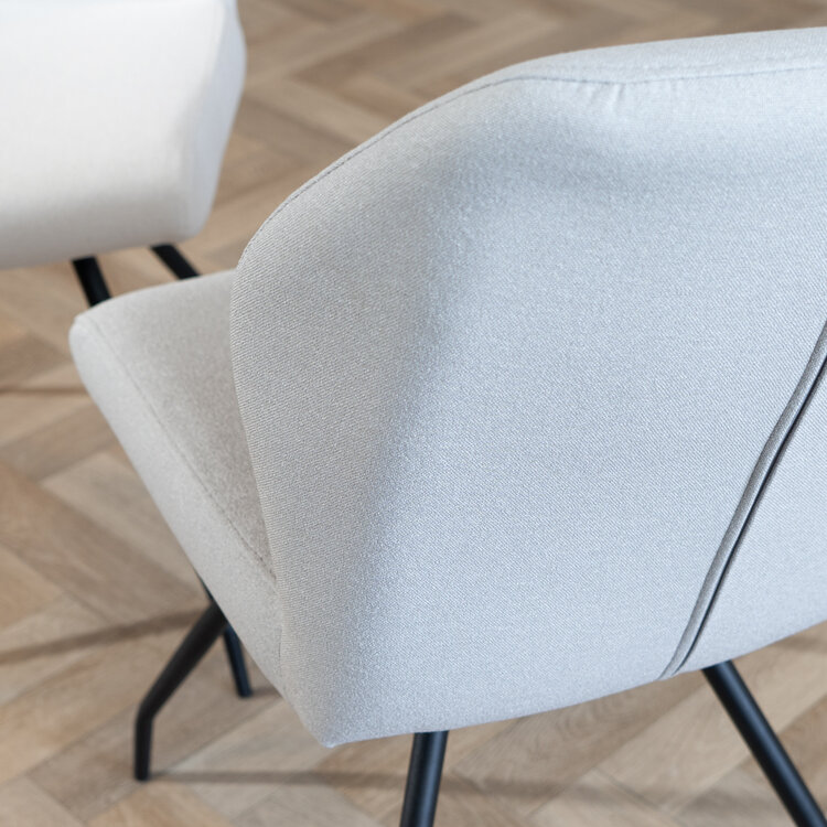 Esszimmerstuhl Fenris recycelter Stoff grau