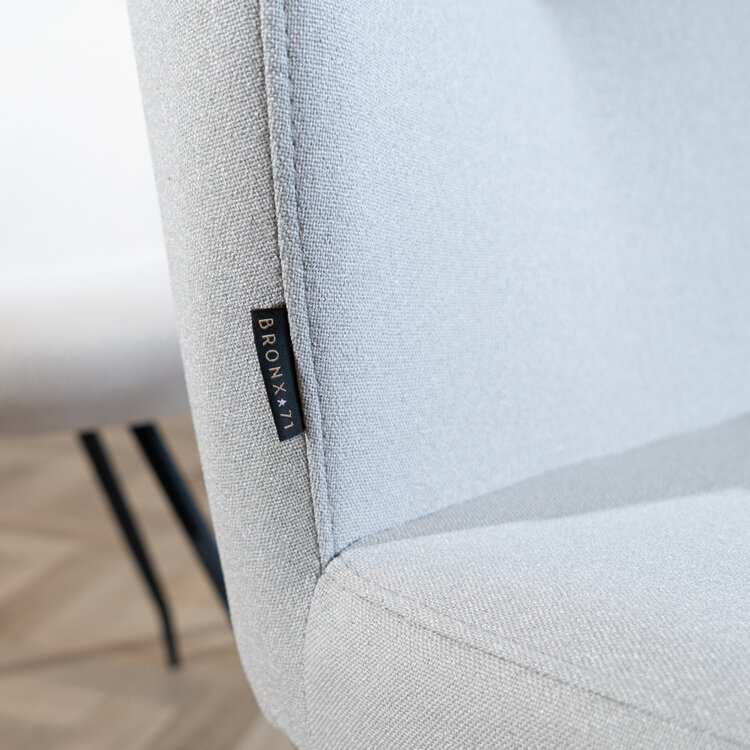 Esszimmerstuhl Fenris recycelter Stoff grau