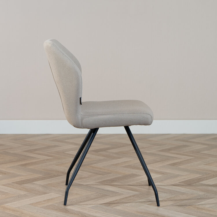 Esszimmerstuhl Fenris recycelter Stoff taupe