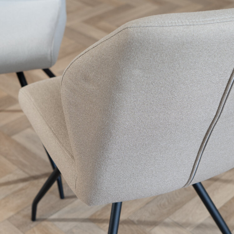 Esszimmerstuhl Fenris recycelter Stoff taupe